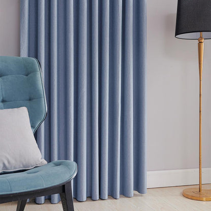 Anyhouz Curtains 250cm Blue Premium Plain Design Window Drape Curtains for Beedroom Living Room-Curtains &amp; Drapes-PEROZ Accessories