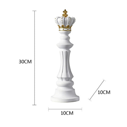 Anyhouz Home Figurine Chess Piece White King Medium Resin for Living Room Desktop Decoration Accessories Gifts-Sculptures &amp; Statues-PEROZ Accessories
