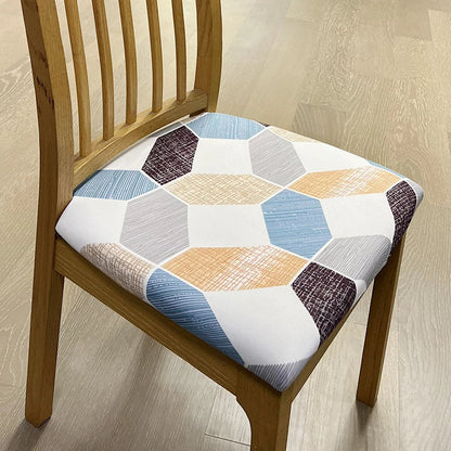 Anyhouz Chair Cover Multi Color Diamond Print Stretch Seat Cover for Home Dinning Kitchen Washable Removable-Chair Cover-PEROZ Accessories