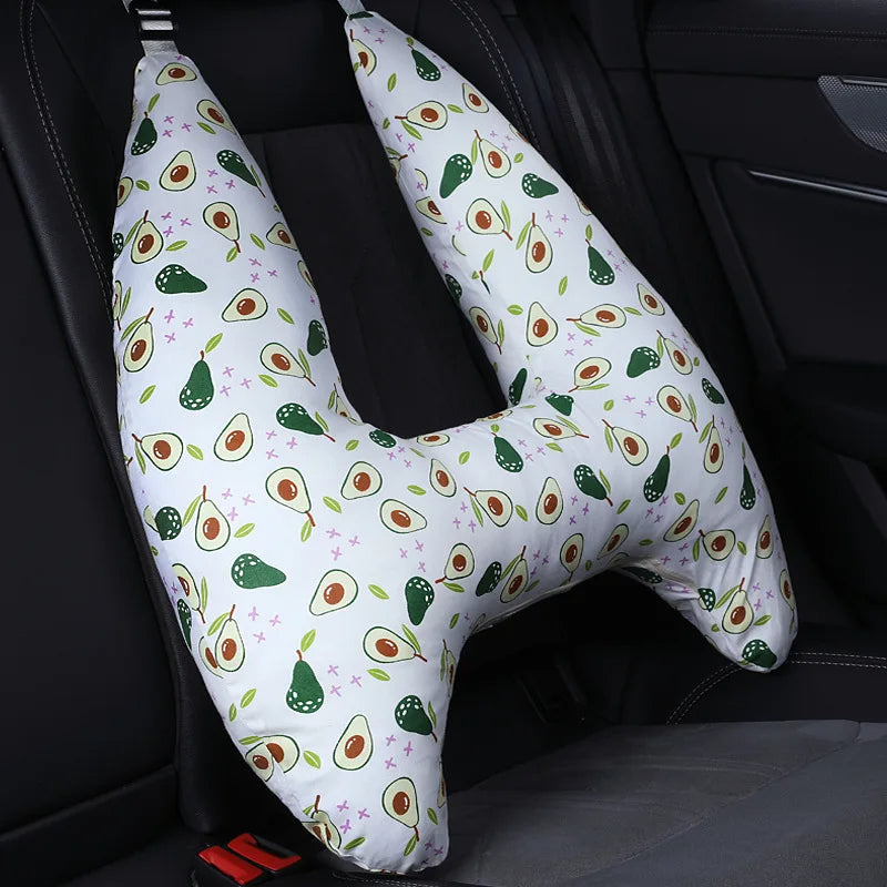 Anypack Car Travel Pillow UShape Avocado Pattern Children Travel Pillow Cushion for Car Seat, Safety Neck Pillow for Kids-Neck Pillow-PEROZ Accessories