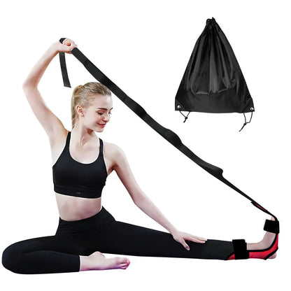 Anyfit Yoga Band Stretcher Solid Red Strap Resistance Belt Pilates Exercise Stretcher Fitness Tool With Bundle Bag-Exercise &amp; Fitness-PEROZ Accessories