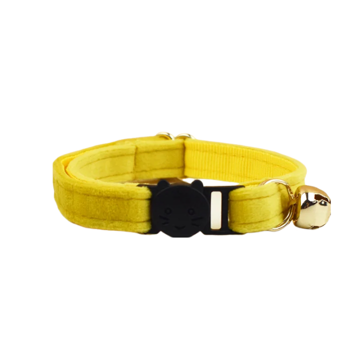 AnyWags Cat Collar Mustard Yellow Large with Safety Buckle, Bell, and Durable Strap Stylish and Comfortable Pet Accessory-Cat Supplies-PEROZ Accessories