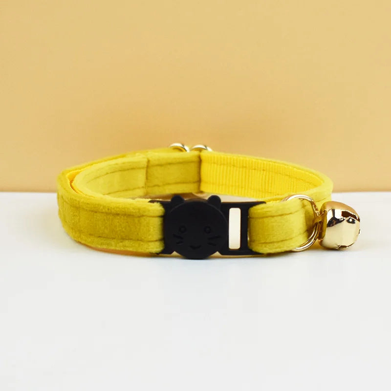 AnyWags Cat Collar Mustard Yellow Small with Safety Buckle, Bell, and Durable Strap Stylish and Comfortable Pet Accessor-Cat Supplies-PEROZ Accessories