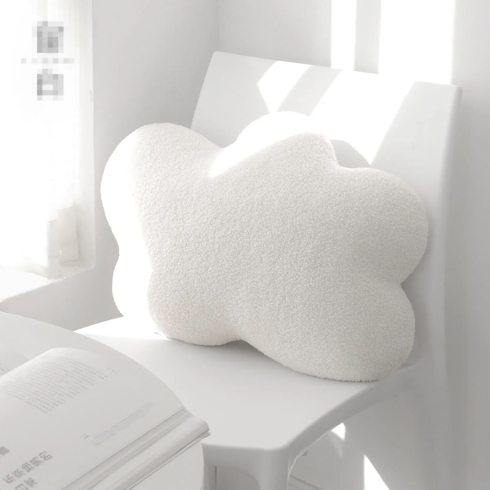 Anyhouz Plush Pillow White Cloud Shape Stuffed Soft Pillow Seat Cushion Room Decor-Pillow-PEROZ Accessories