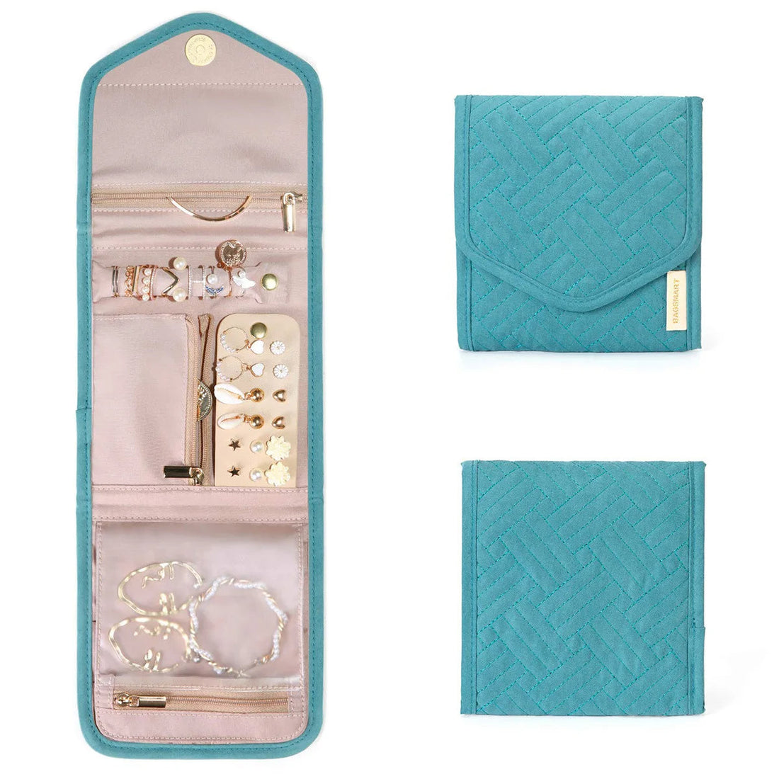 Anyhouz Jewelry Storage Foldable Case Blue XS Portable for Journey Earrings Rings Diamond s Brooches Storage Bag-Jewellery Holders &amp; Organisers-PEROZ Accessories