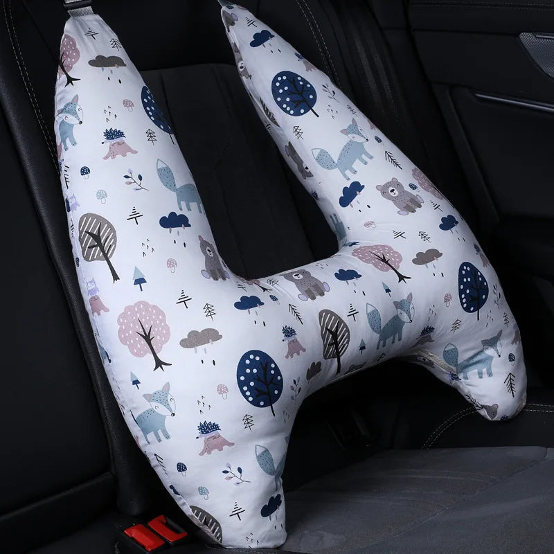 Anypack Car Travel Pillow UShape Animal Forest Pattern Children Travel Pillow Cushion for Car Seat, Safety Neck Pillow for Kids-Neck Pillow-PEROZ Accessories