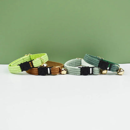 AnyWags Cat Collar Hunter Green Small with Safety Buckle, Bell, and Durable Strap Stylish and Comfortable Pet Accessory-Cat Supplies-PEROZ Accessories