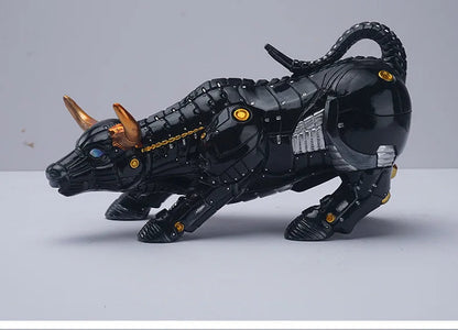 Anyhouz Home Figurine Black Mechanical Bull Resin for Living Room Desktop Decoration Accessories Gifts-Sculptures &amp; Statues-PEROZ Accessories