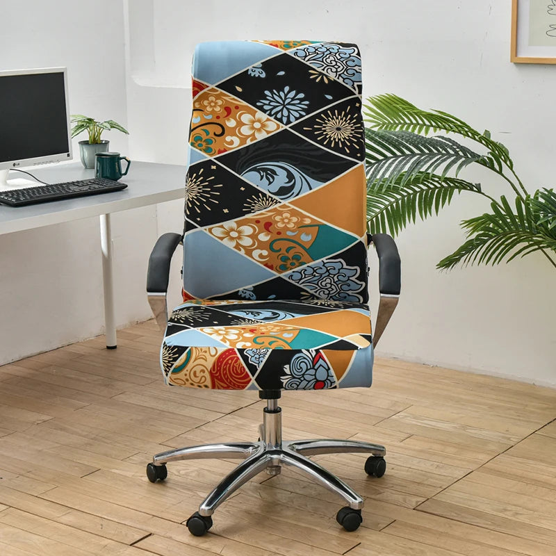 Anyhouz Office Chair Cover All Seasons Design Medium Non-Slip Rotating Seat Case Universal Armrest Chair Protector-Chair Cover-PEROZ Accessories