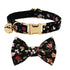 AnyWags Cat Collar Floral Vines Black Bow Small with Safety Buckle, Bell, and Durable Strap Stylish and Comfortable Pet Accessor-Cat Supplies-PEROZ Accessories