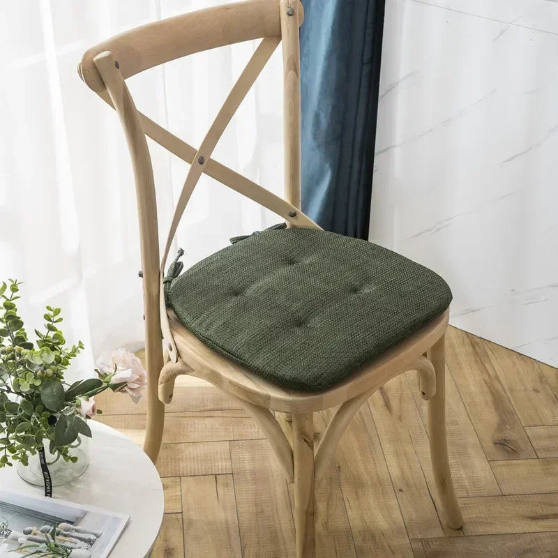 Anyhouz Chair Cushion with Straps Forest Green Seat Pad Mat for Dining Room and Outdoor Garden-Pillow-PEROZ Accessories