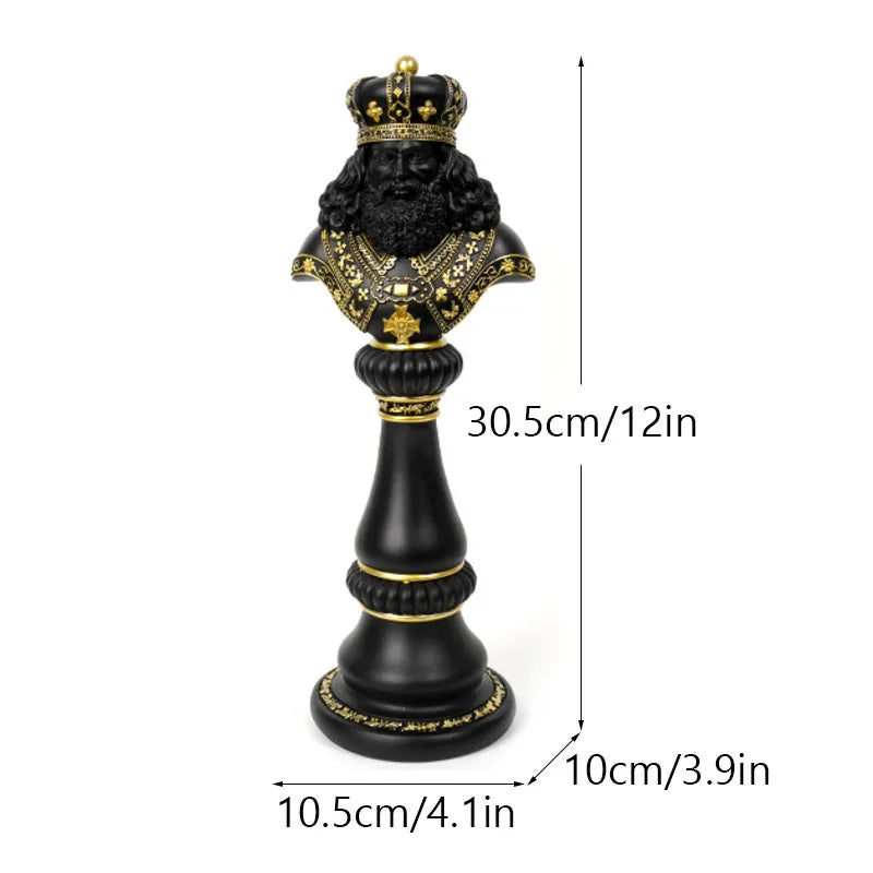 Anyhouz Home Figurine Chess Piece New King Resin for Living Room Desktop Decoration Accessories Gifts-Sculptures &amp; Statues-PEROZ Accessories