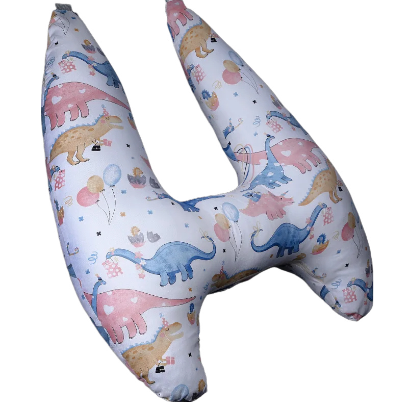 Anypack Car Travel Pillow UShape Pink Dinosaur Party Pattern Children Travel Pillow Cushion for Car Seat, Safety Neck Pillow for Kids-Neck Pillow-PEROZ Accessories
