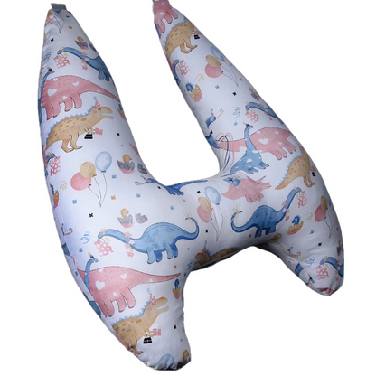 Anypack Car Travel Pillow UShape Pink Dinosaur Party Pattern Children Travel Pillow Cushion for Car Seat, Safety Neck Pillow for Kids-Neck Pillow-PEROZ Accessories