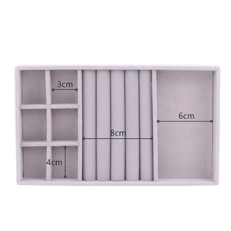 Anyhouz Jewelry Storage Grey Design F Display Tray Drawer Storage Jewellery Holder For Ring Earrings Necklace Bracelet-Jewellery Holders &amp; Organisers-PEROZ Accessories