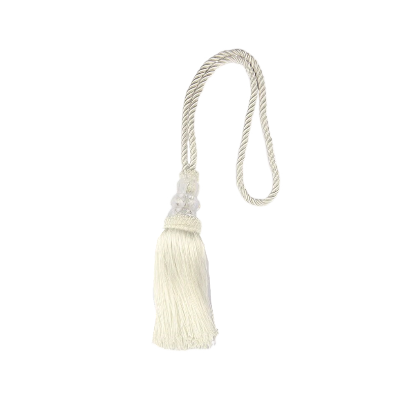 Anyhouz Curtain Tie White Tassel Braid Curtain Ropes Holder Tiebacks Room Accessories Hanging Rope Curtains Decoration-Curtain Tie-PEROZ Accessories
