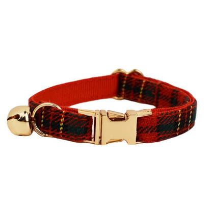 AnyWags Cat Collar Checked Red Small with Safety Buckle, Bell, and Durable Strap Stylish and Comfortable Pet Accessory-Cat Supplies-PEROZ Accessories