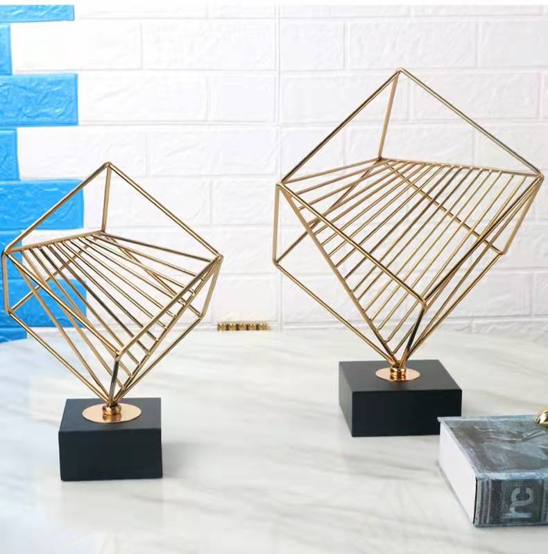 Anyhouz 31cm Rubik Cube Tabletop Home Decor Modern Art Living Room Display House Decorative Crafts Metal Ornaments with Marble Base-Tabletop Decor-PEROZ Accessories
