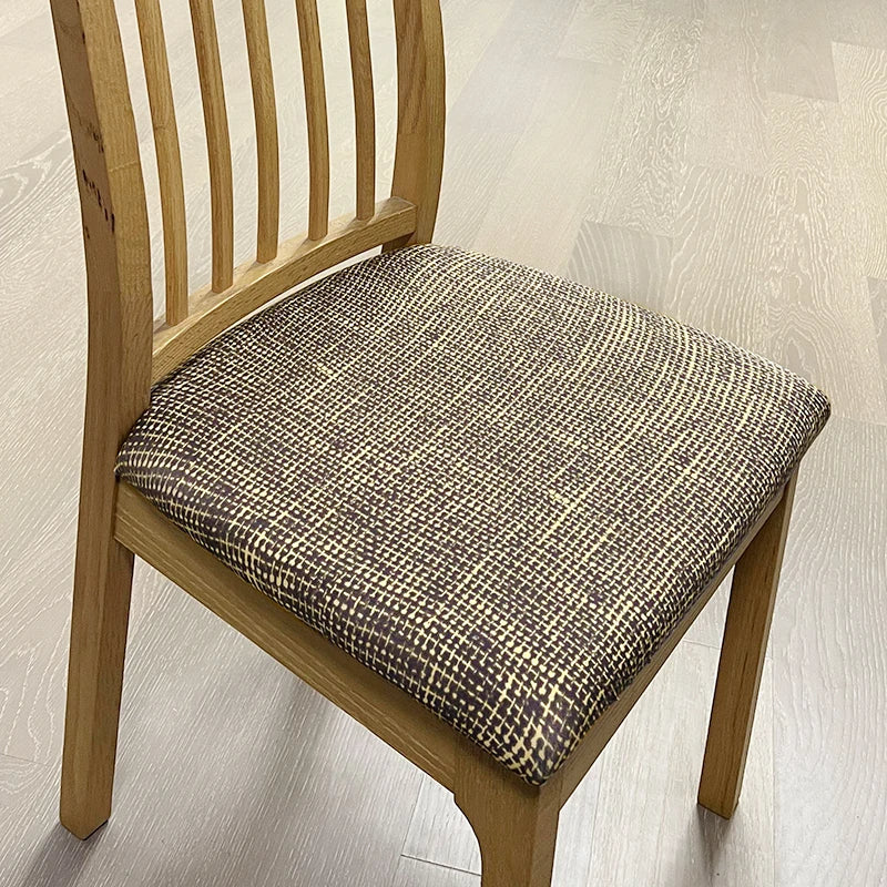 Anyhouz Chair Cover Dark Brown Corn Kennel Pattern Stretch Seat Cover for Home Dinning Kitchen Washable Removable-Chair Cover-PEROZ Accessories