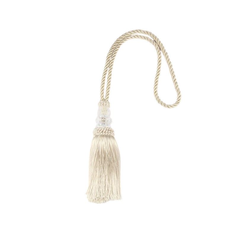 Anyhouz Curtain Tie Beige Tassel Braid Curtain Ropes Holder Tiebacks Room Accessories Hanging Rope Curtains Decoration-Curtain Tie-PEROZ Accessories