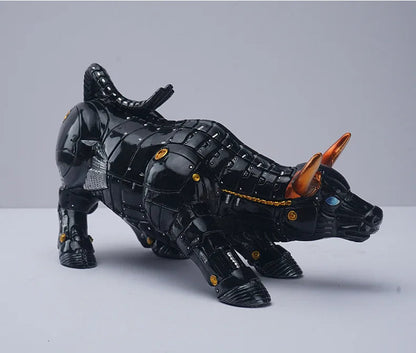 Anyhouz Home Figurine Black Mechanical Bull Resin for Living Room Desktop Decoration Accessories Gifts-Sculptures &amp; Statues-PEROZ Accessories