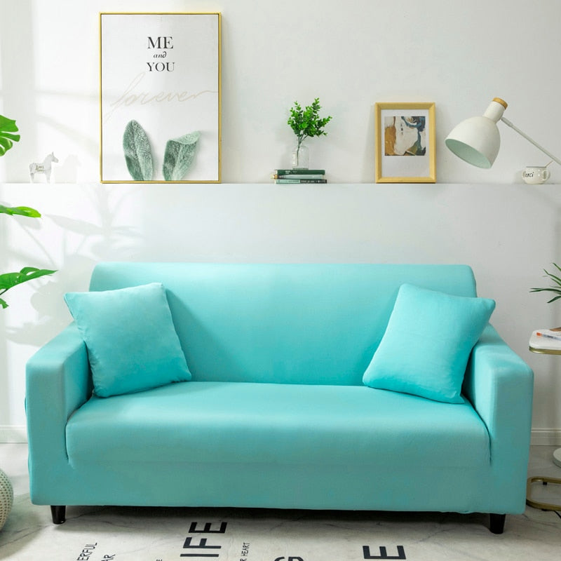 Anyhouz 1 Seater Sofa Cover Plain Blue Style and Protection For Living Room Sofa Chair Elastic Stretchable Slipcover-Slipcovers-PEROZ Accessories