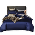 Anyhouz Duvet Comforter Set King Navy Blue/ Light Grey Egyptian Cotton Thick Blanket Bedspread 4 Pcs Bed Set-Comforter-PEROZ Accessories
