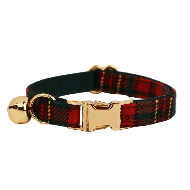AnyWags Cat Collar Checked Black Small with Safety Buckle, Bell, and Durable Strap Stylish and Comfortable Pet Accessory-Cat Supplies-PEROZ Accessories