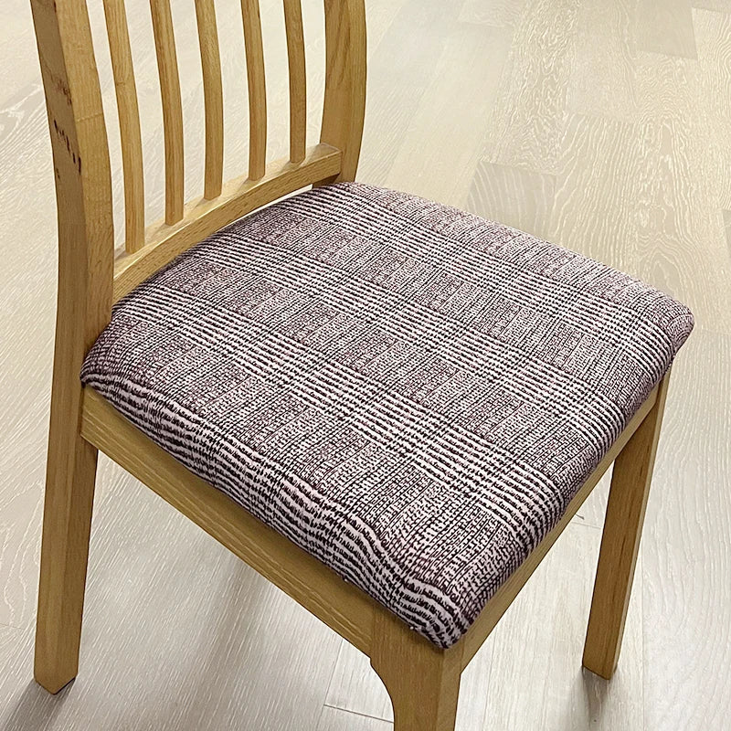 Anyhouz Chair Cover Dark Brown Wavey and Straight Line Pattern Stretch Seat Cover for Home Dinning Kitchen Washable Removable-Chair Cover-PEROZ Accessories