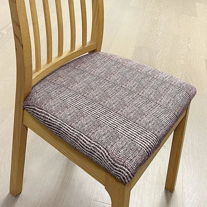 Anyhouz Chair Cover Dark Brown Wavey and Straight Line Pattern Stretch Seat Cover for Home Dinning Kitchen Washable Removable-Chair Cover-PEROZ Accessories