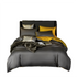 Anyhouz Duvet Comforter Set Twin Deep Grey/ Yellow Egyptian Cotton Thick Blanket Bedspread 4 Pcs Bed Set-Comforter-PEROZ Accessories