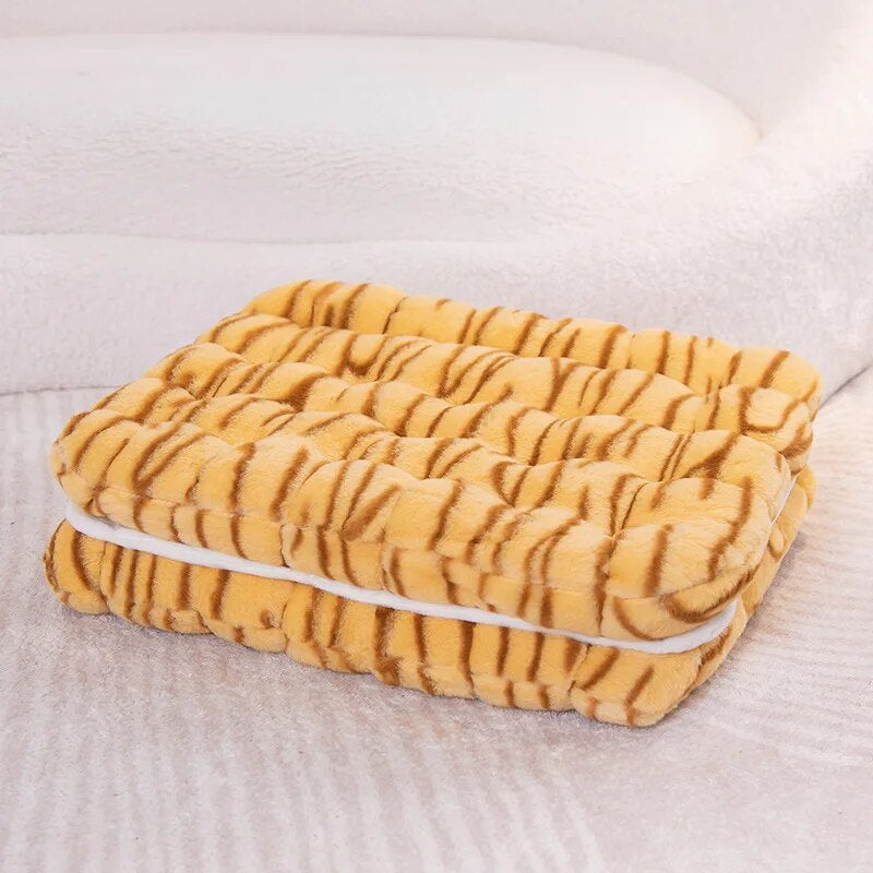 Anyhouz Plush Pillow Yellow Tiger Square Double Biscuit Shape Stuffed Soft Pillow Seat Cushion Room Decor-Pillow-PEROZ Accessories