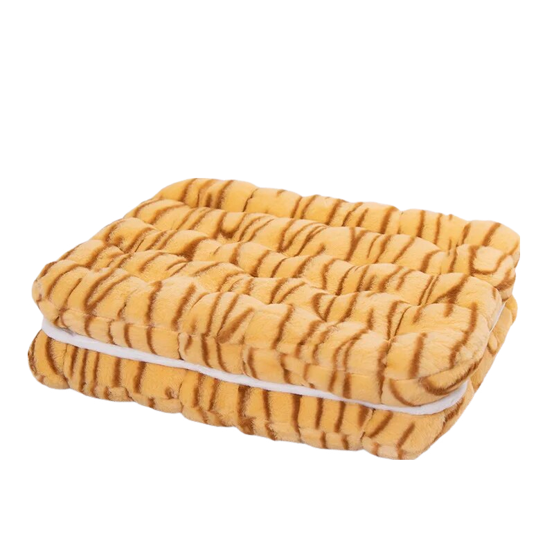 Anyhouz Plush Pillow Yellow Tiger Square Double Biscuit Shape Stuffed Soft Pillow Seat Cushion Room Decor-Pillow-PEROZ Accessories
