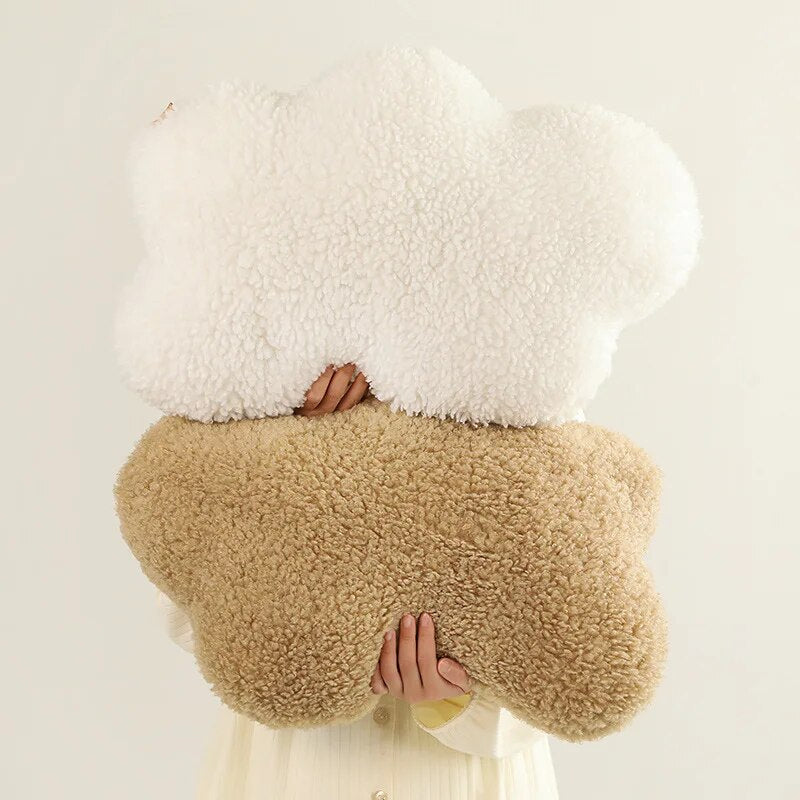 Anyhouz Plush Pillow Khaki Cloud Shape Stuffed Soft Pillow Seat Cushion Room Decor-Pillow-PEROZ Accessories