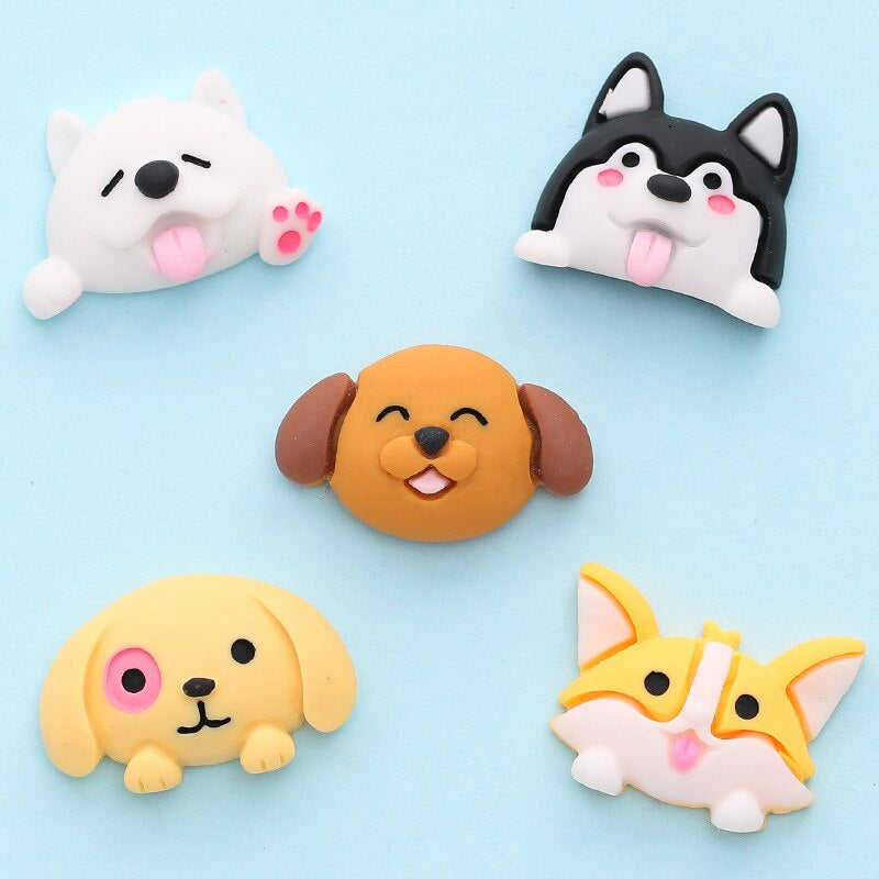 Anykidz 5pcs Dog Head Design Shoe Charm Accessories Jeans Clogs Pendant Pin Designer Ornament Jibbitz for Crocs-Shoe Charms-PEROZ Accessories