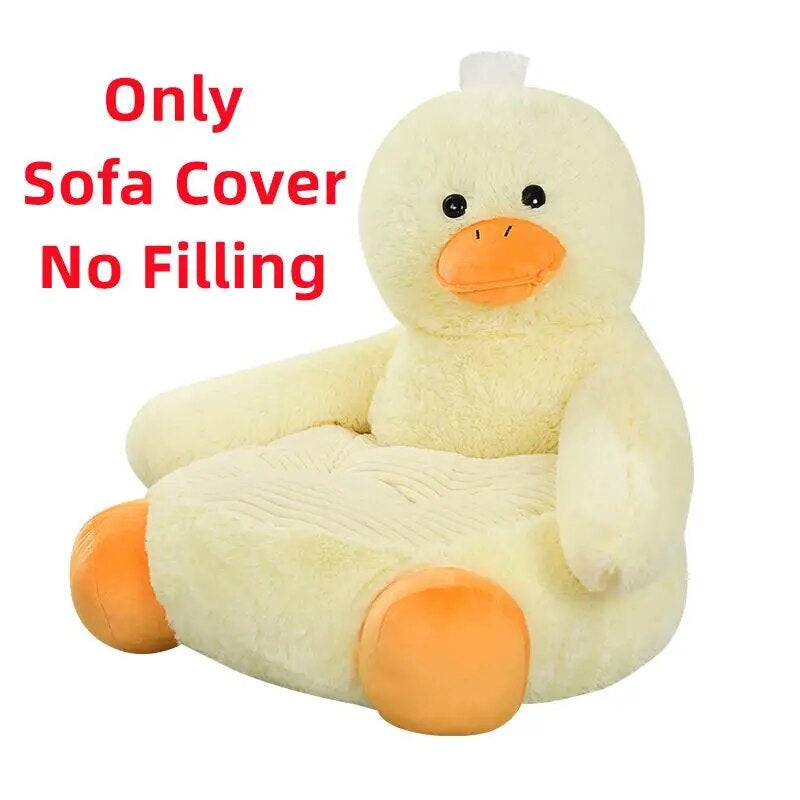 Anykidz Sofa Duck Skin/ Cover Only No Filling Inside Animal Shape Stuffed Soft Sofa Seat Cushion Room Decor for Kids-Kids Sofa-PEROZ Accessories