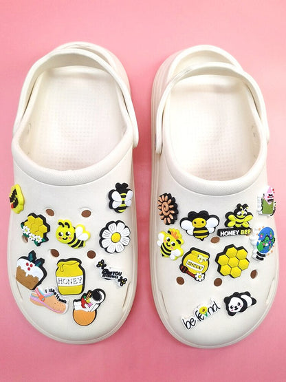 Anykidz 20pcs Random Color Cartoon Shoe Charm Accessories Jeans Clogs Pendants Designer Ornament Jibbitz for Crocs-Shoe Accessories-PEROZ Accessories
