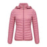 Anychic Womens Padded Puffer Jacket 5XL Rose Solid Lightweight Warm Outdoor Parka Clothing With Detachable Hood-Coats & Jackets-PEROZ Accessories