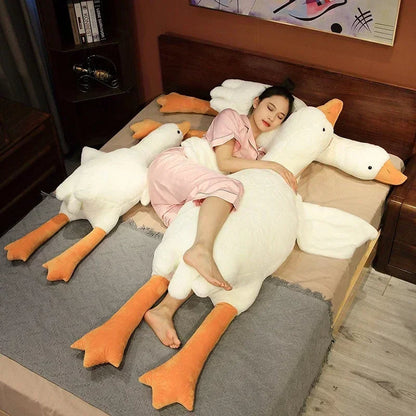 Anyhouz Side Sleep Body Pillow Cute Huge White Goose Stuffed Animal Sleeping Pillow 130CM-Sleeping Pillow-PEROZ Accessories