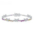 Anyco Bracelet Iced Out Bling Butterfly Shape Rainbow 16cm Jewelry S925 Silver Color Cz Adjustable Tennis Chain Bracelet For Women-Bracelets-PEROZ Accessories