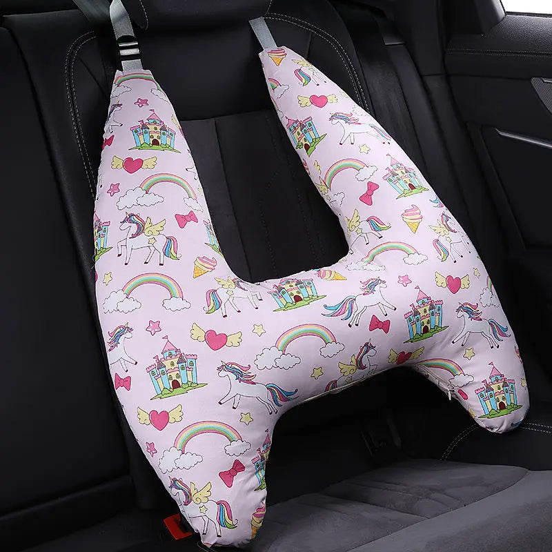 Anypack Car Travel Pillow UShape Unicorn and Rainbow Pattern Children Travel Pillow Cushion for Car Seat, Safety Neck Pillow for Kids-Neck Pillow-PEROZ Accessories