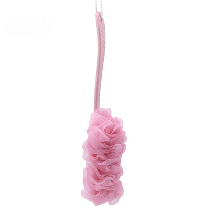 Anyhouz Long Handle Back Exfoliating Scrubber Sponge Pink Soft Mesh Exfoliating Bath Bubble Hanging Back Body Bath Shower-Bathroom and Toilet Accessories-PEROZ Accessories