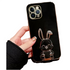 Anymob iPhone Case Shockproof Black Luxury Plating Rabbit Holder Phone Case Soft Silicone Stand Cover-Mobile Phone Cases-PEROZ Accessories