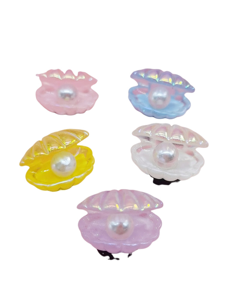 Anykidz 5Pcs Random Color Pearl Shells Shoe Charm Accessories Jeans Clogs Pendants Designer Ornament Jibbitz for Crocs-Shoe Accessories-PEROZ Accessories