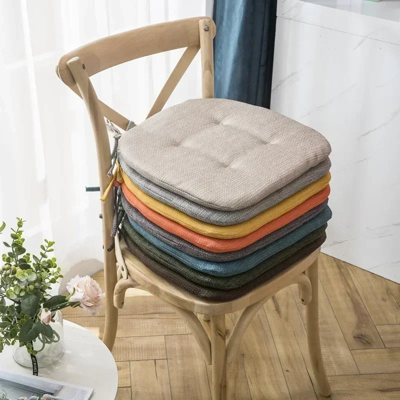 Anyhouz Chair Cushion with Straps Orange Seat Pad Mat for Dining Room and Outdoor Garden-Pillow-PEROZ Accessories