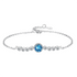 Anyco Bracelet 925 Sterling Silver Blue Pendant Charm Link Chain Austrian Crystal Jade Dainty Solitaire-Bracelets-PEROZ Accessories