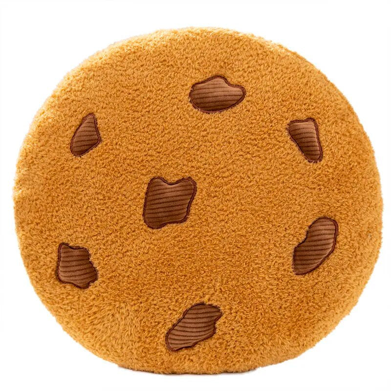 Anyhouz Plush Pillow Light Brown Chocolate Cookies Biscuit Shape Stuffed Soft Pillow Seat Cushion Room Decor 26cm-Pillow-PEROZ Accessories