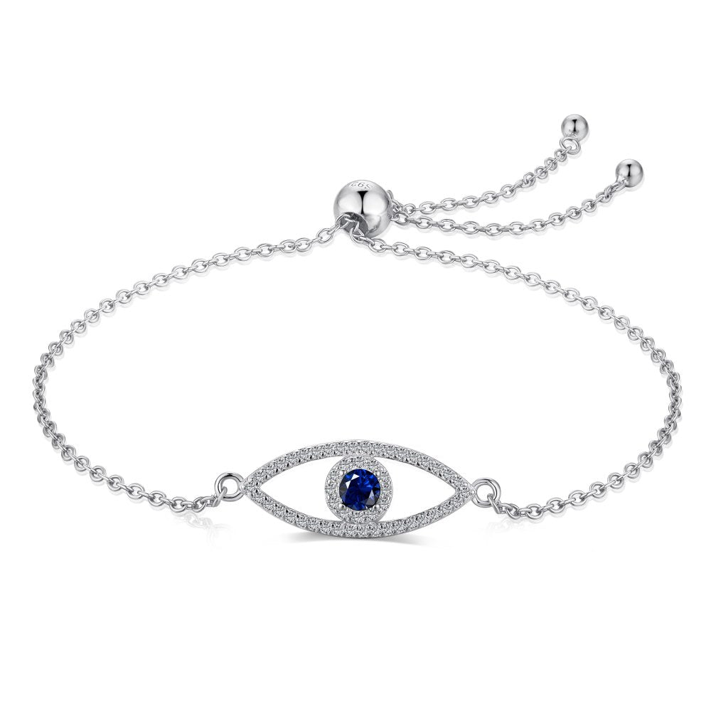 Anyco Bracelet High Quality Charm Eye Sterling Silver Jewelry Cubic Zircon Adjustable Bracelet Women-Bracelets-PEROZ Accessories