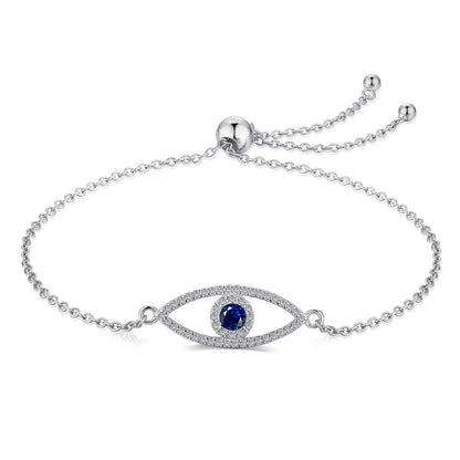 Anyco Bracelet High Quality Charm Eye Sterling Silver Jewelry Cubic Zircon Adjustable Bracelet Women-Bracelets-PEROZ Accessories