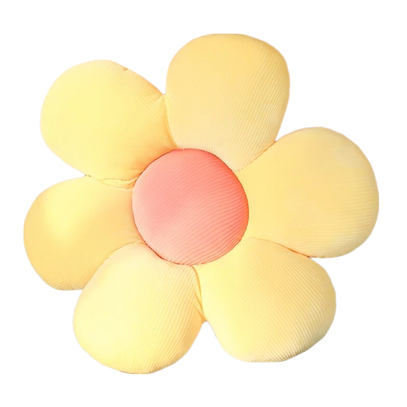 Anyhouz Plush Pillow Yellow Flower Shape Stuffed Soft Pillow Seat Cushion Room Decor 50-55cm-Pillow-PEROZ Accessories